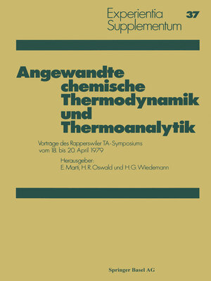 cover image of Angewandte chemische Thermodynamik und Thermoanalytik